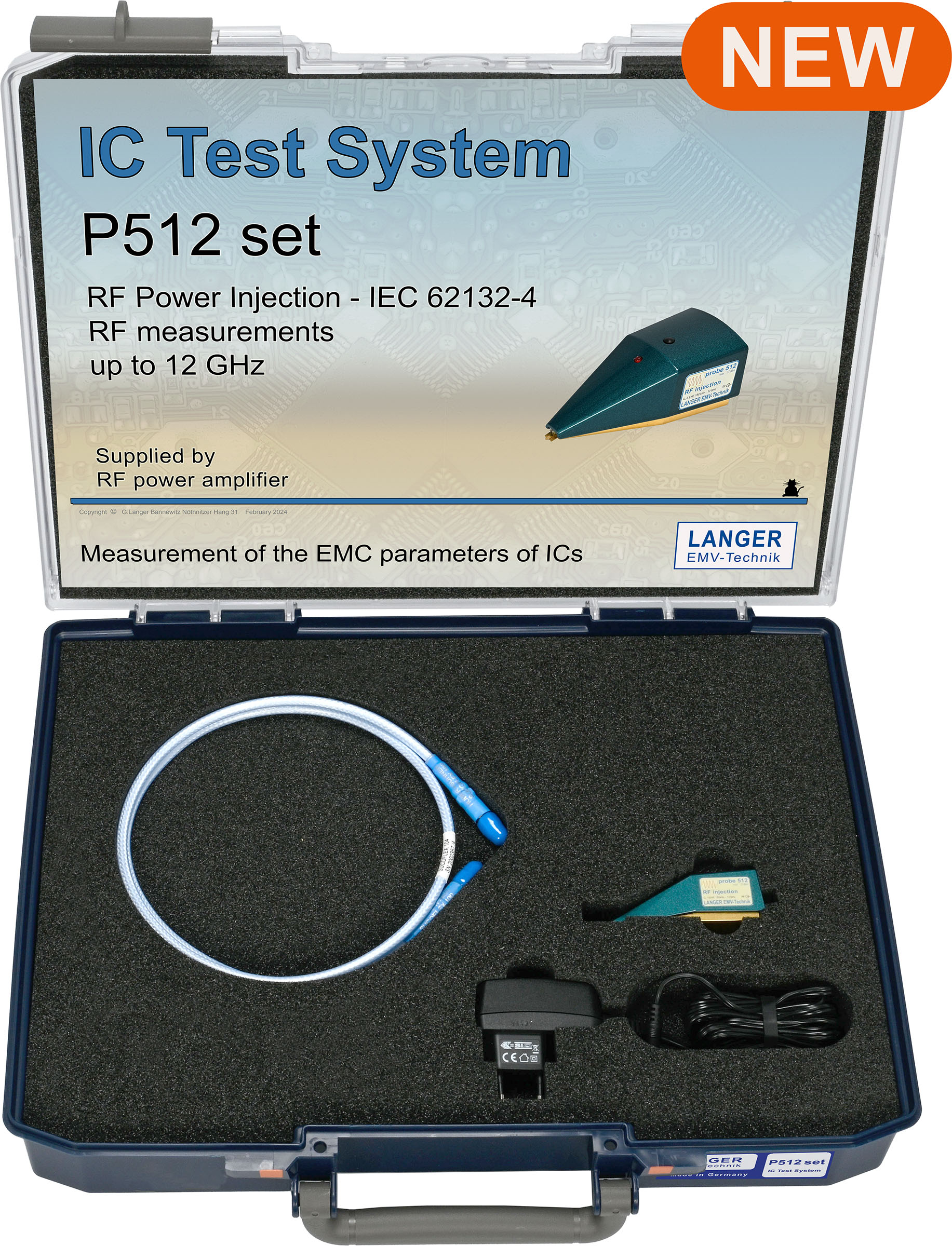 P512 set, HF-Power Einkopplung und Messungen IEC 62132-4 bis 12 GHz